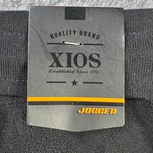 XIOS Fleece Pants Cargo Jogger Mens Large Black Drawstring Stretch Pocket NEW